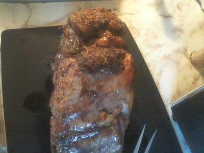 Easter 2021 Prime Rib with the fixings and a treat from my mom of her homemade cherry cheeseca...jpg
