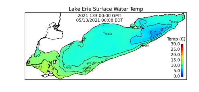 lake erie water temperature update