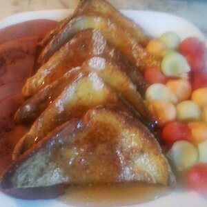 French Toast with Fried Bologa and Melon Balls After the Syrup.jpg