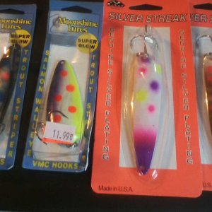 New lures I bought that I didn't really need but wanted L to R Burnt Bread JJ Mac Muffin Barbi...jpg