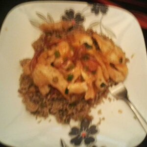 Sweet and Sour Yellow Perch on a bed of Shrimp fried rice..jpg
