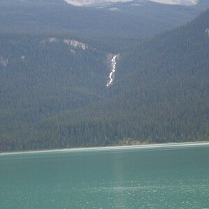 Moose Lake and Mountain Waterfall in BC just west of the Alberta Border.jpg